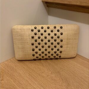 Elegant Tan Clutch with Studded Design